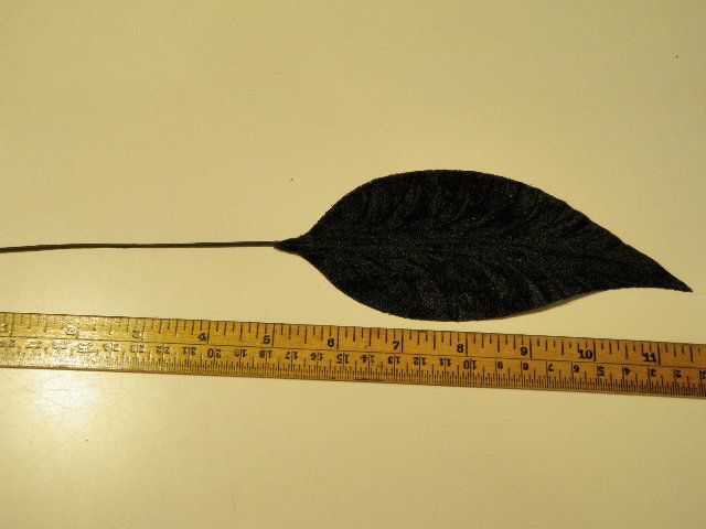 Vintage Millinery Flower Velvet 7 Leaf Coal Black KP7  