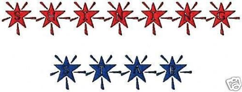 Shining Star Font Machine Embroidery Designs 4 sizes  