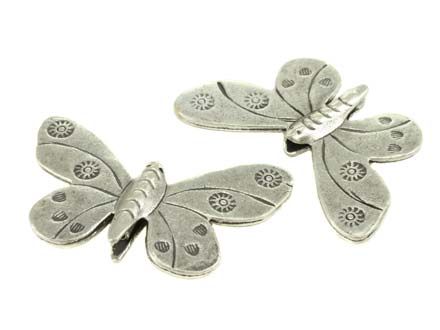 Thai Karen Hill Tribe silver Angle butterfly bead  B243  