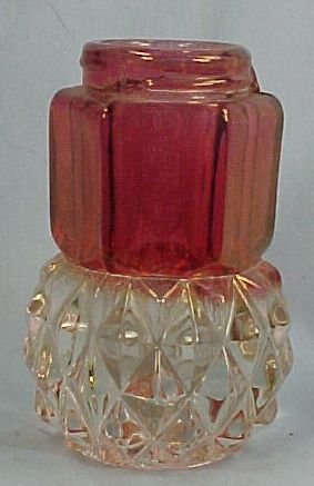 Vintage RUBY SAWTOOTH SALT PEPPER SHAKER Indiana Glass  