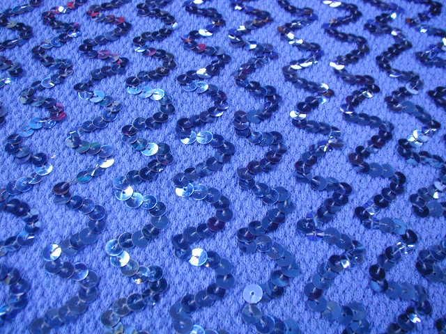 Royal Blue Stretch Sequin Fabric 3/4 yd F16  