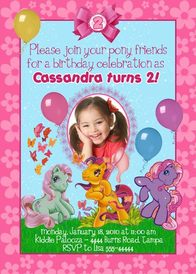 MY LITTLE PONY BIRTHDAY INVITATIONS   U PRINT FAST  