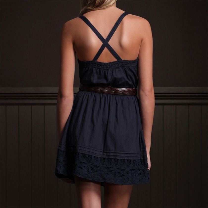 NWT HOLLISTER Abercrombie CORONADO ISLAND navy dress L  