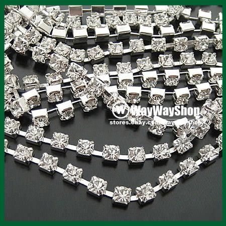 Crystal Rhinestone Banding Close Chain Clear Trim 2.8mm CR001  