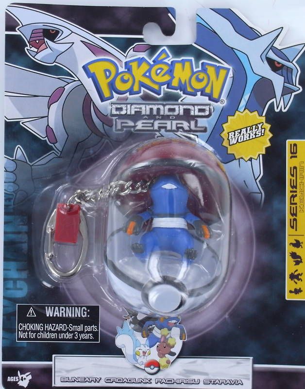 POKEMON Keychain CROAGUNK Pearl Poke Ball Keyring S16  