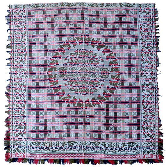 1850, Jacquard Woven Coverlet  