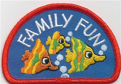 girl boy FAMILY FUN Fish Patches Crests GUIDE SCOUT  