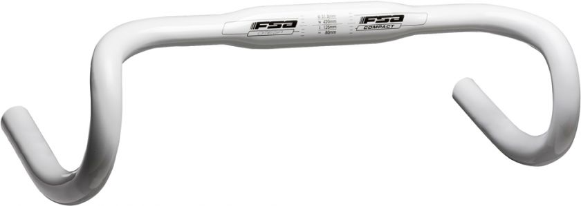 FSA Omega Compact 38cm 31.8mm Round Road Handlebar White 400310048783 