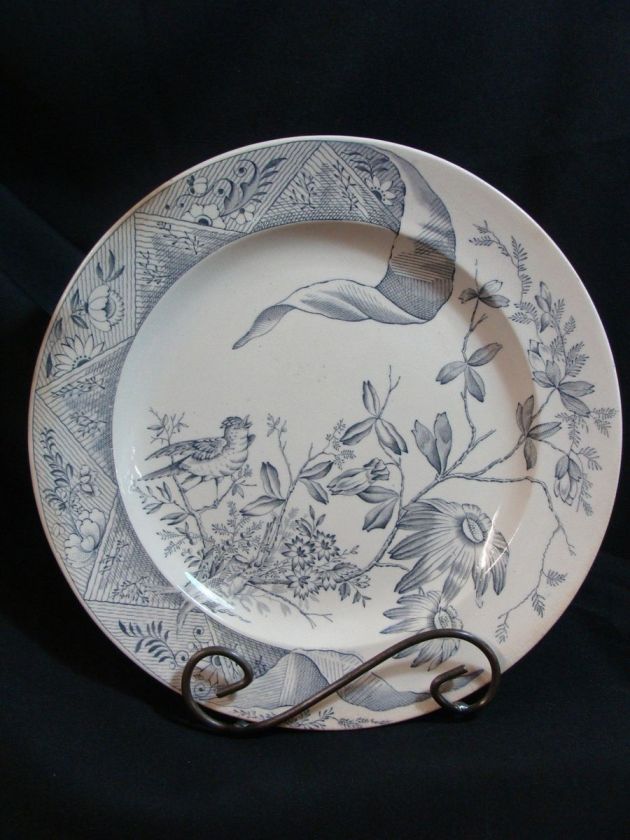   Davenport Transferware Blue Java Singing Bird Floral Branch Plate