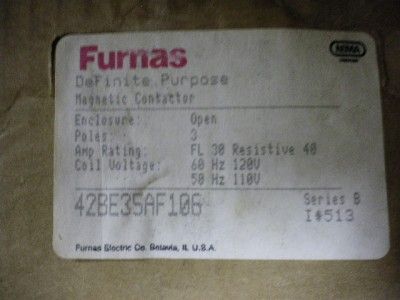 FURNAS DEFINITE PURPOSE MAGNETIC CONTRACTOR 42BE35AF106  