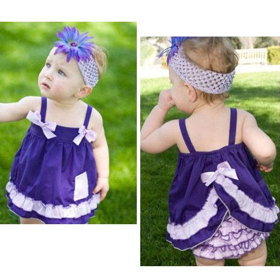 Girl Baby Toddler Ruffle Top Dress Pants Set New Bloomers Nappy Cover 