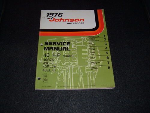 1976 40hp Johnson Outboard Repair Manual Evinrude 40 hp  