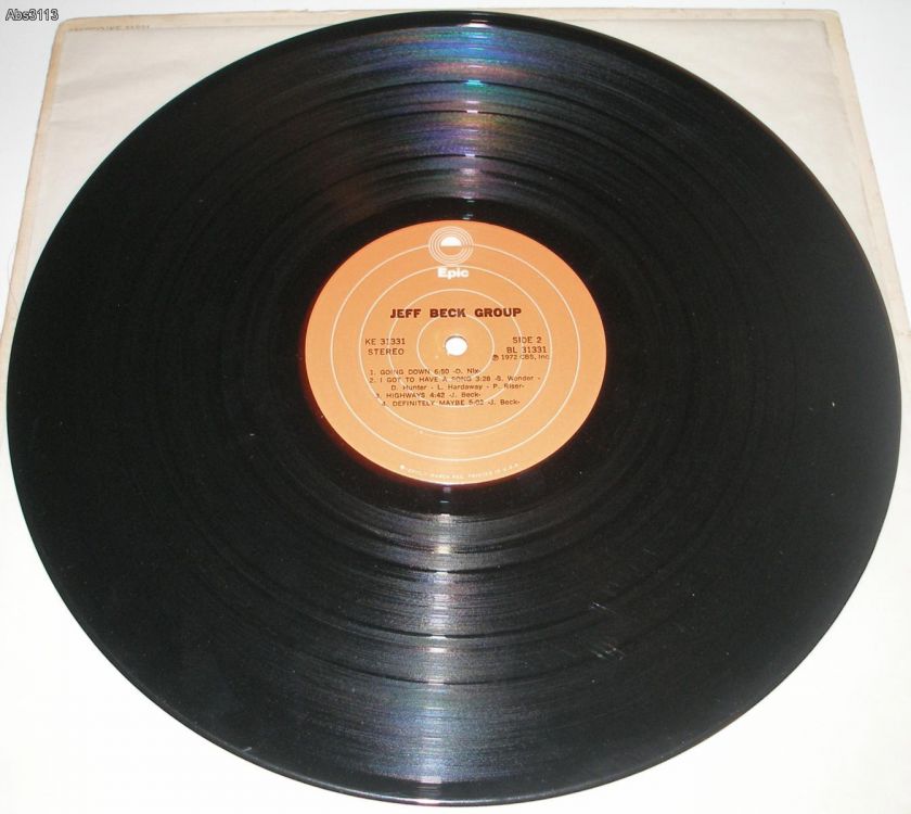 Jeff Beck Group   Self Titled LP Vinyl Epic KE 31331 72  