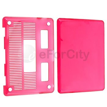 Pink+Clear Crystal Hard Clip on Skin Case For Apple Macbook Pro 13 