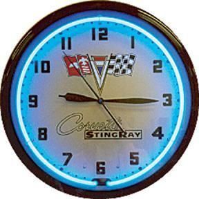 Corvette Stingray 20 Inch Neon Wall Clock Light  