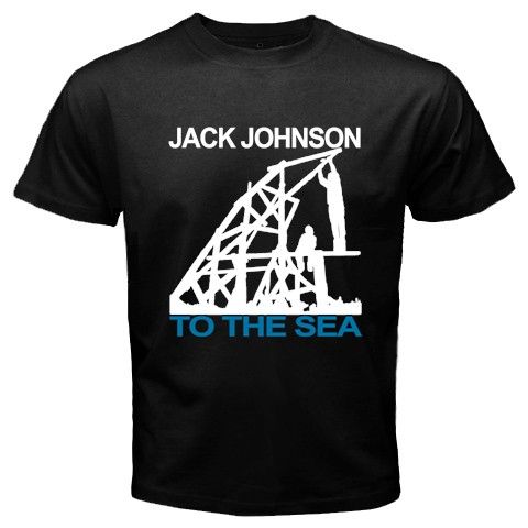 JACK JOHNSON TO THE SEA BLACK MENS T SHIRT S TO 5XL  