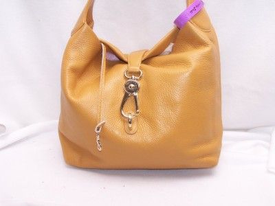 Dooney & Bourke NATURAL Leather Hobo Logo Lock Handbag A203807 Retail 