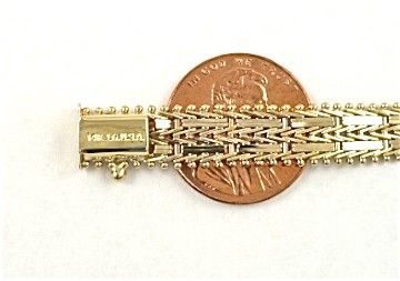   GOLD 7 Flex Bracelet 14k Solid Gold 5/8 BRAND NEW made in USA  