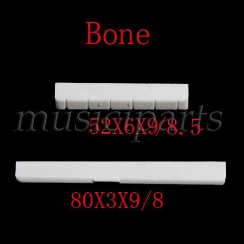 1Set Classical Guitar Bone saddle & nut Slotted Set  