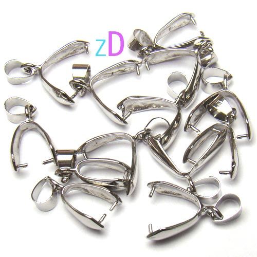 X3090 25pcs Sliver Plated Pendant Clasp Bail Connector  