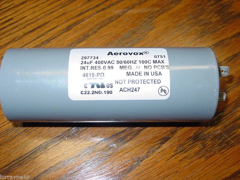 Aerovox Capacitor 24uF 400VAC 50/60HZ 100C MAX NEW  