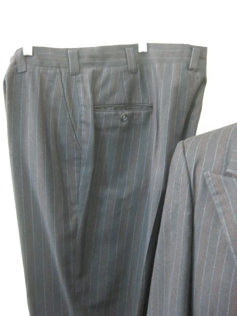 vtg 70s Blue Pinstripe Dbl Breasted Johnny Carson Suit  