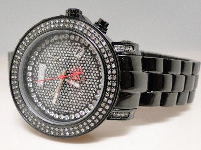 NEW LADIES JOE RODEO/KC JOJO BLACK ON BLACK JRO42 DIAMOND WATCH 1.25 