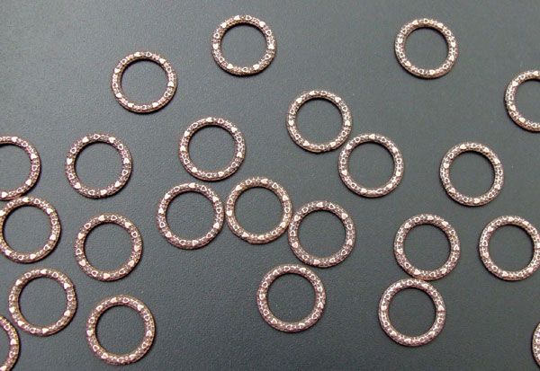 150 Antiqued Copper Bali Style Round Links Free Ship  