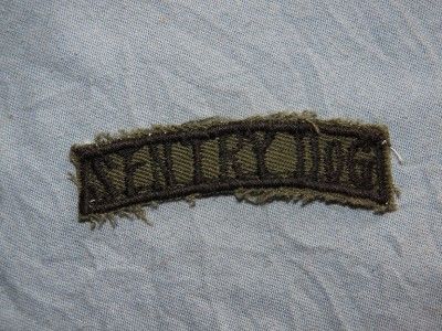 PATCH VIETNAM US ARMY SENTRY DOG TAB SUBDUED TWILL THEATER MADE 