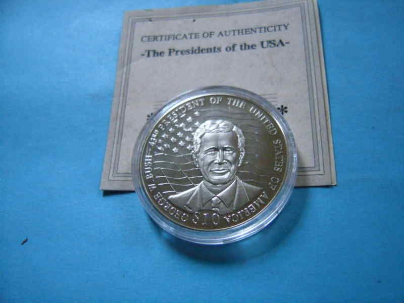 GEORGE BUSH 2001 LIBERIA $10 COIN RARE SHARP  