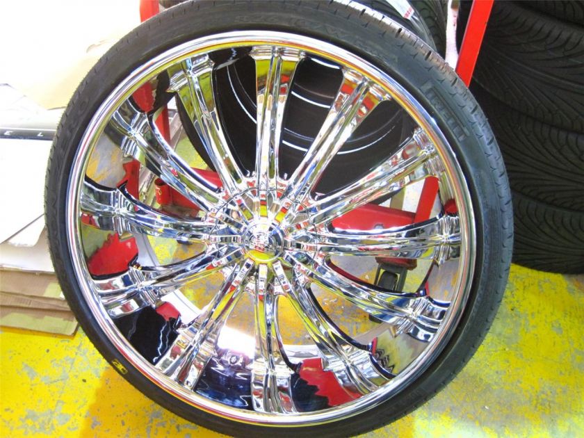 Wheel + Tire Packages 26 inch Triple chrome rims B15  