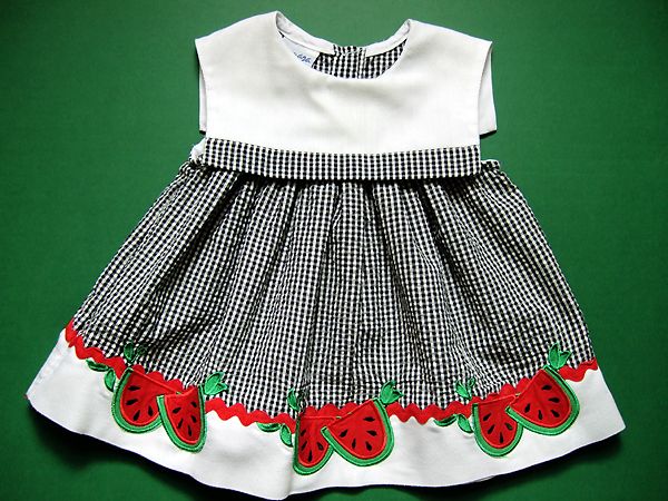 Girls Gingham Watermelon Dress 12 mos Summer Picnic  