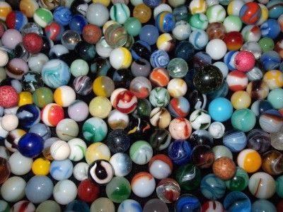 300 OLD, VINTAGE, ANTIQUE & SWIRL, CLAY MARBLES #SG 327  