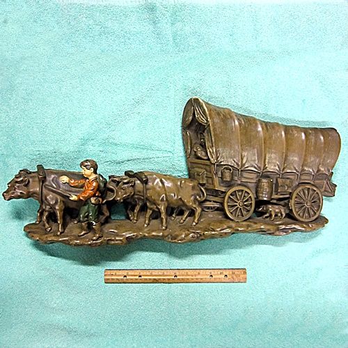   universal statuary corporation large chalkware pioneer theme oxtrain