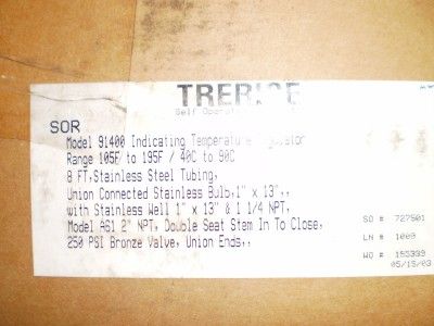 Trerice 2  91400 Self Operating Regulating Valve NIB  