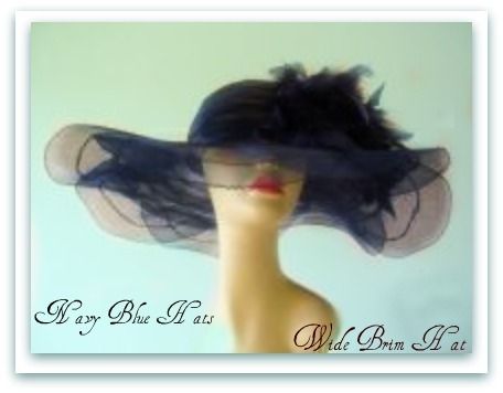 NAVY BLUE FORMAL DRESS HAT CHURCH MILLINERY ASCOT Cami  