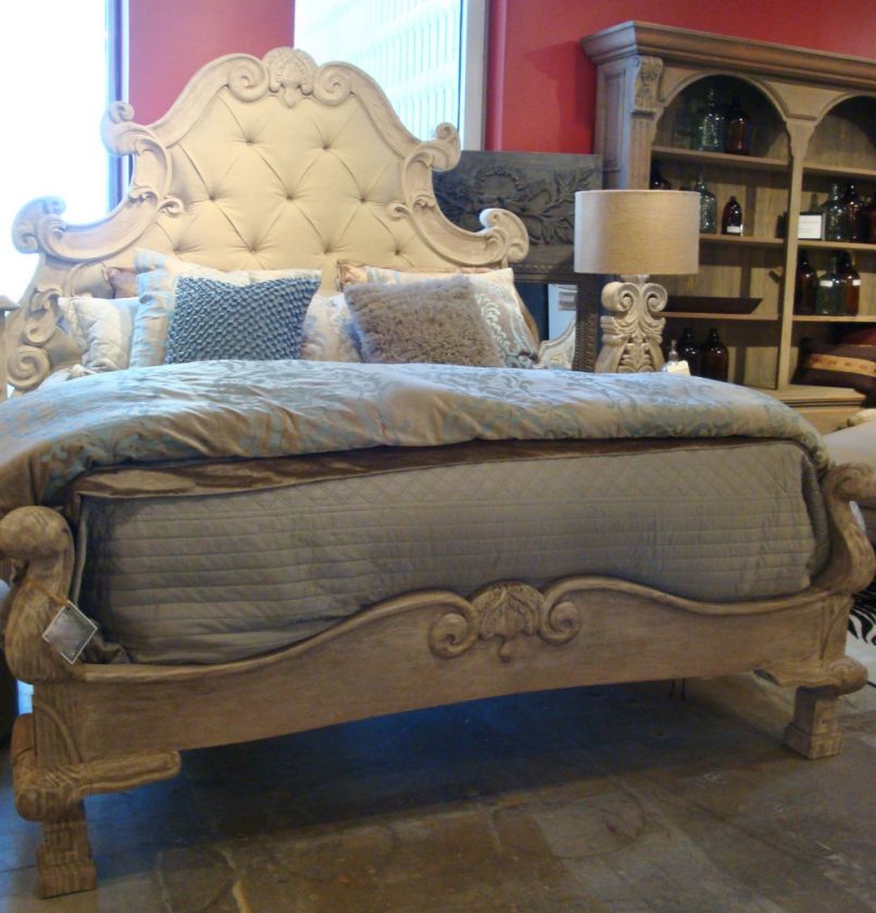 King Provential Handcarved Bed All Wood Queen & California King 