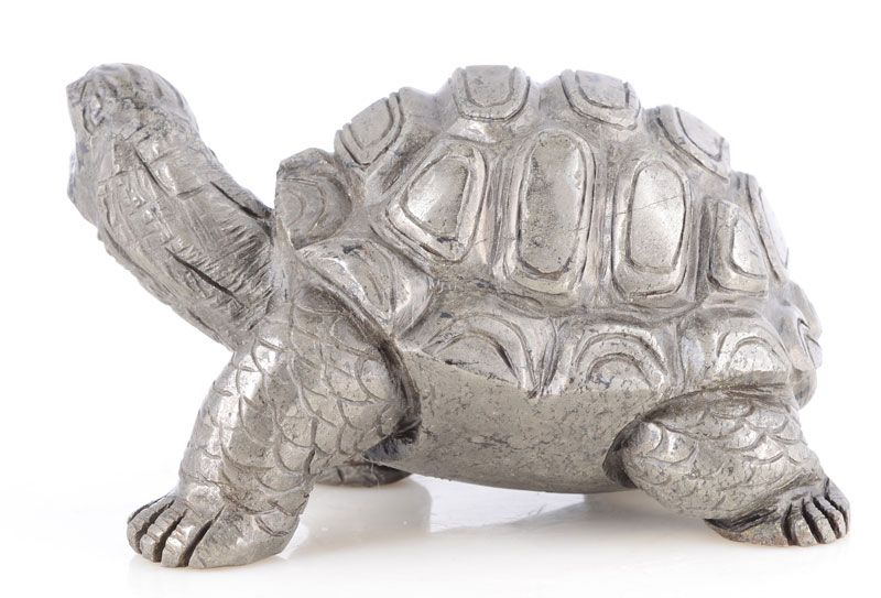 Copper Pyrite TURTLE Sculpture, Stone Carving #S35  