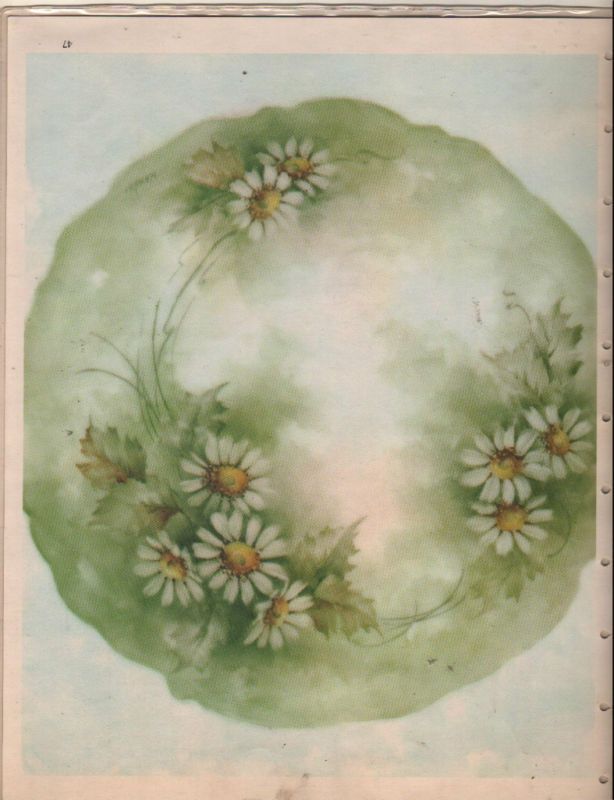 WANDA CLAPHAM China painting Pattern white daisies  