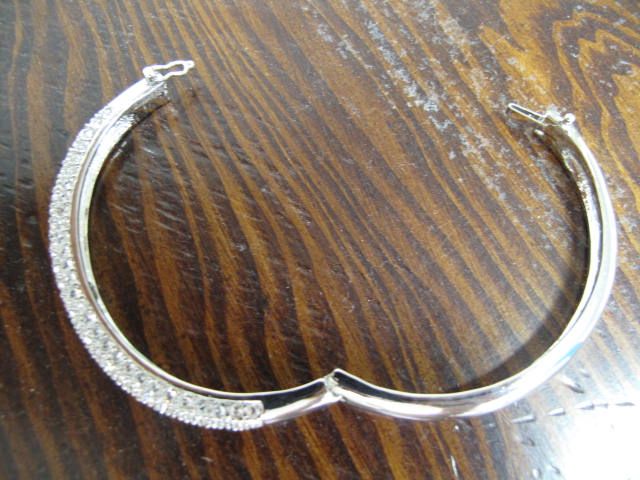 Lia Sophia Silver/Crystal Thin Bangle  