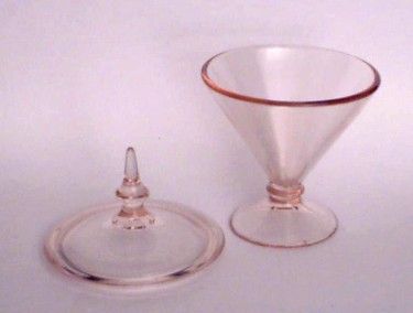 Candy Dish Lid   Depression Pink   Conical Shape  