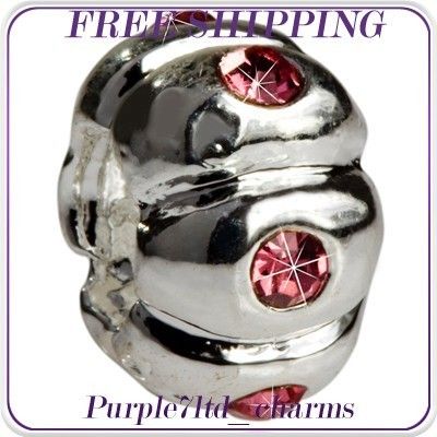   silver red crystal bead for European bracelet beads charm Z56  