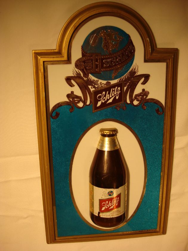 JOS SCHLITZ BEER SIGN VINTAGE 3 D BOTTLE ADVERTISING VINTAGE BREWERY 