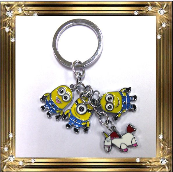 Despicable Me Minion and Unicorn Metal Keyring KeyChain  