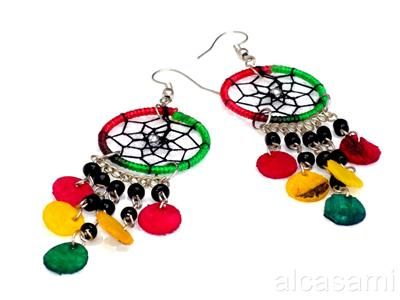 DREAM CATCHER/RASTA EARRINGS & FLAKES HANDMADE JEWELRY  