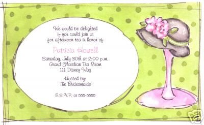 Bridal Luncheon/ Tea Party/ Brunch Invitations  