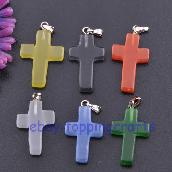 FREE SHIP 10pcs Nice Cat Eye Cross Charms 33mm TP2630  