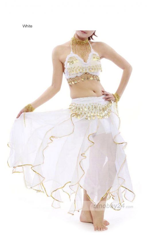 C91805 Tribal belly dance costume Top Belt Skirt 3 pics  