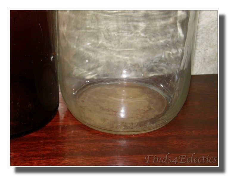 LOT 3 Clear & Amber Pharmacy Bottles & Duraglas Jug  