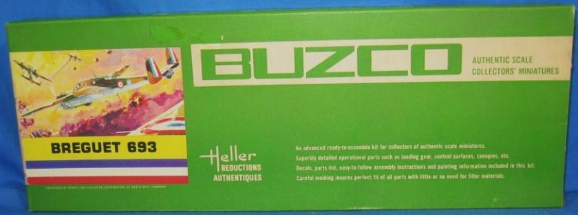 RARE BUZCO / HILLER BREGUET 693 PLASTIC MODEL AIRPLANE KIT  